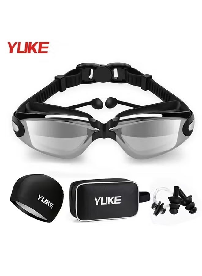 YUKE Unisex High - Clarity Waterproof Anti - Fog Wide - Frame Swim Goggles with Free Swim Cap - Must - have Swimming Equipment - Image 1